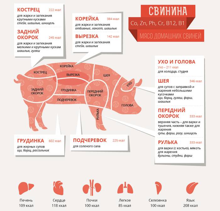 Части свинины