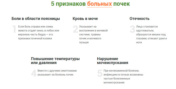признаки больных почек