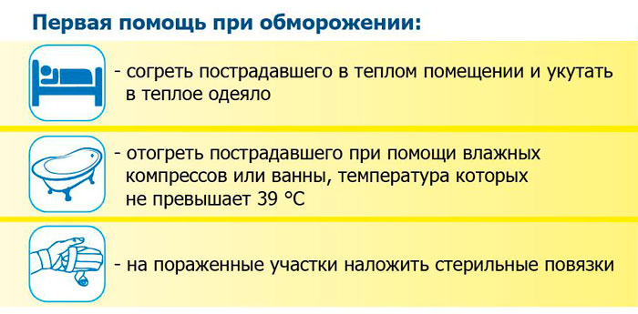 первая помощь при обморожении рук